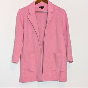 J.Crew Sophie Sweater Blazer Open Cardigan Rose Pink Medium Cotton Merino Wool